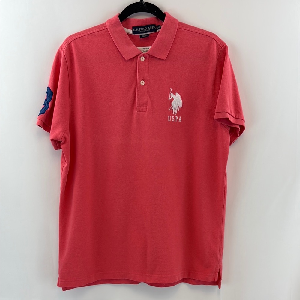 U.S. Polo Assn. Classic Polo Shirt Pink LARGE 100% Cotton